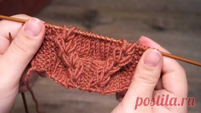 Коса – колос пшеницы спицами 🌾 Cable - Ears of Wheat