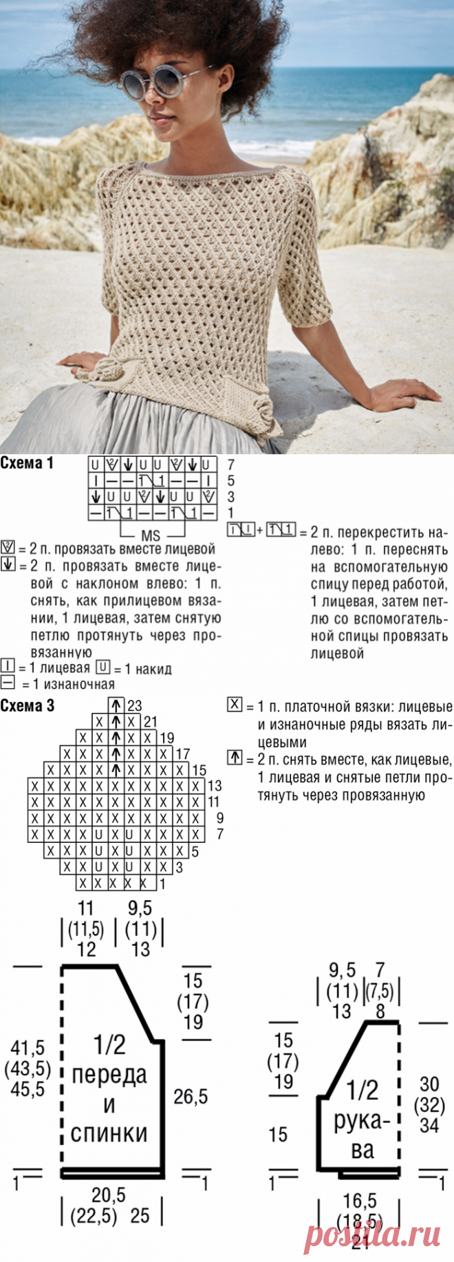 Романтическая кофточка спицами. Кофточка с украшением из розочек на карманах. | Я Хозяйка
