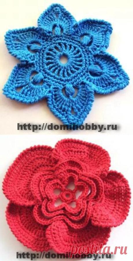 Оригинальные цветы крючком