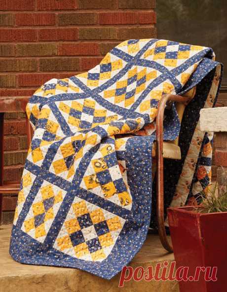 Blue and Yellow Are So Charming in This Quilt - Quilting Digest
