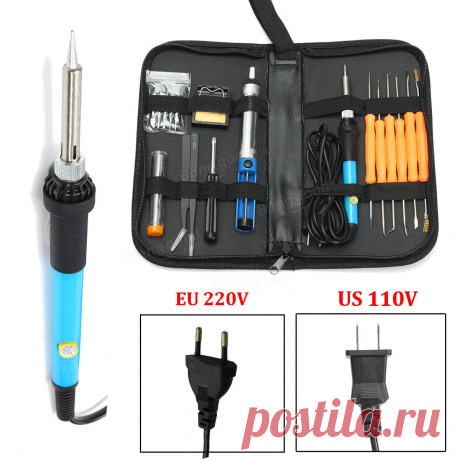 DANIU Профессиональная 110V / 220V 60W Регулируемая температурная сварка Припой Пайка Утюг Инструмент Набор Продается на Banggood.com