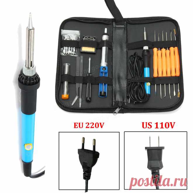 DANIU Профессиональная 110V / 220V 60W Регулируемая температурная сварка Припой Пайка Утюг Инструмент Набор Продается на Banggood.com