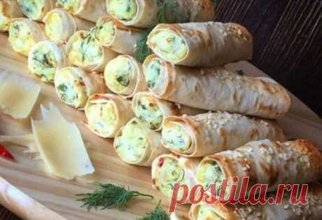 Рулеты из лаваша с крабовыми палочками