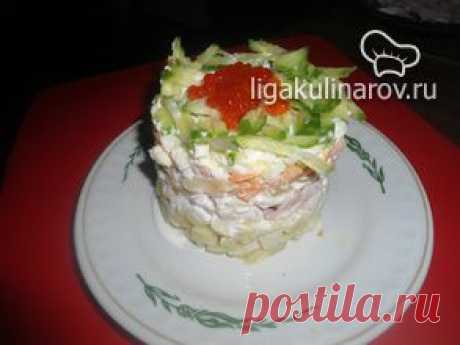 Салат 'Романтика&quot; с кальмарами – рецепт с фото от Лиги Кулинаров, пошаговый рецепт