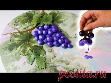 Looks Hard? IT’S EASY! Step By Step Grapevine Pouring Tutorial (3D!) | AB Creative Paintings