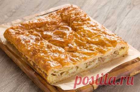 Пирог с мясом из слоеного теста — Домашний уют