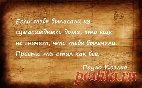 Если тебя выписали из сумасшедшего дома, это еще не значит, что тебя вылечили. Просто ты стал как все | Мир позитивных новостей