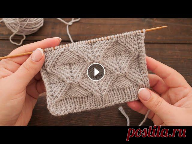 Узор «Ромбы» спицами ✧ «Rhombuses» knitting pattern Плотный узор спицами выполнен перекрещениями с двух сторон Набрать количество петель кратно 20+1+2 петли. Вязать по схеме: Повторять 1-16 ряды схемы. ...