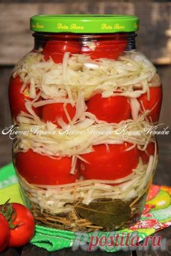 Капуста, маринованная с помидорами на зиму в банках - 11 пошаговых фото в рецепте