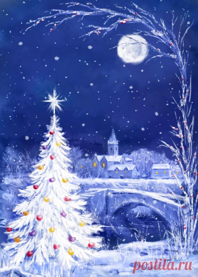 Красивый праздник Рождество... Художник Marcello Corti.