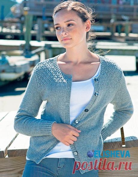 Женский кардиган с рельефным узором спицами от Berroco | Блог elisheva.ru