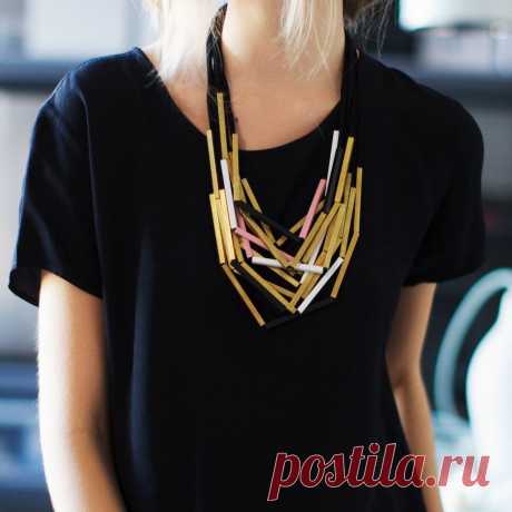 колье из трубочек (Lo) / Украшения и бижутерия / Модный сайт о стильной переделке одежды и интерьера