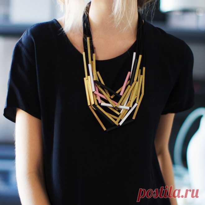 колье из трубочек (Lo) / Украшения и бижутерия / Модный сайт о стильной переделке одежды и интерьера
