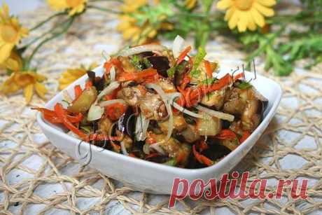 баклажановая закуска с морковью и луком. Рецепт приготовления