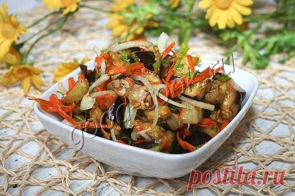 баклажановая закуска с морковью и луком. Рецепт приготовления