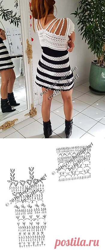 Полосатое платье Ванессы Монторо - Вязание Крючком. Блог Настика