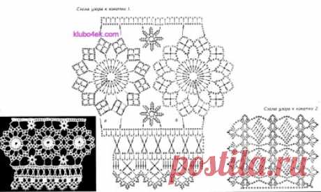 Вязание крючком кокетки. Кружевная кокетка