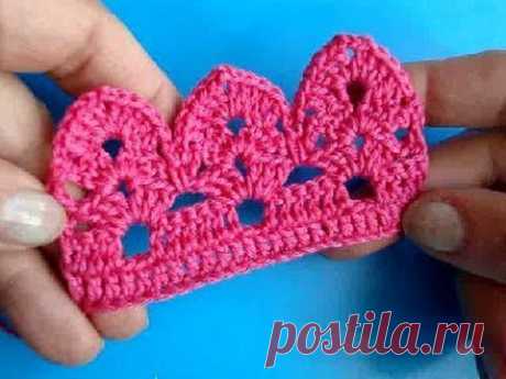 ▶ Вязание крючком Кайма Урок 272 crochet edging... / Handmade / Вязание крючком: тесьма, шнур, бретельки, кайма / Pinme.ru / Алина Немченко