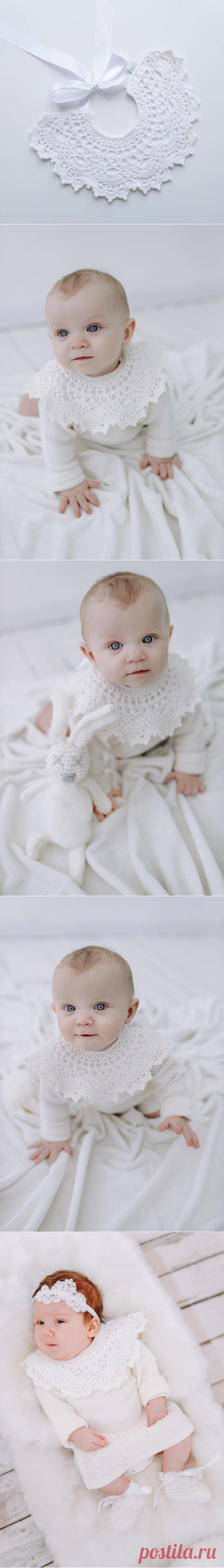 Ready to ship Baby crochet collar bib first birthday outfit | Etsy