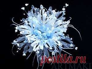 Фантазийный цветок «Из мира снежинок» - Ярмарка Мастеров - ручная работа, handmade