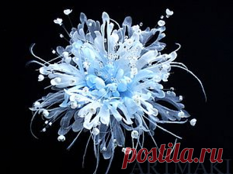 Фантазийный цветок «Из мира снежинок» - Ярмарка Мастеров - ручная работа, handmade