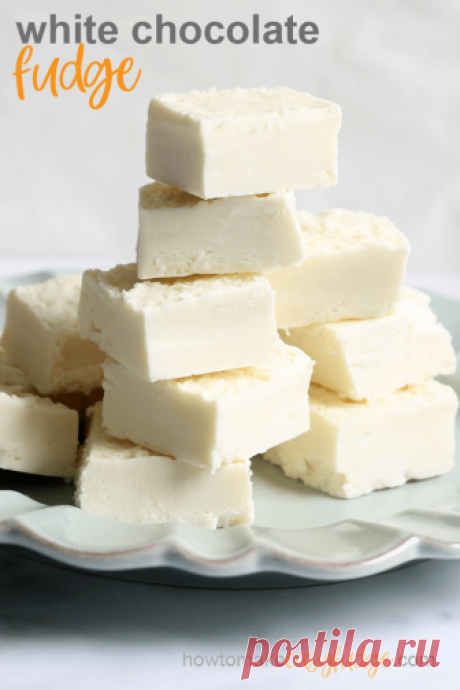 White Chocolate FUDGE: Easy 2-ingredient fudge you can make in the microwave!