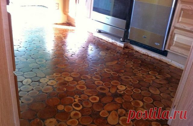 Великолепный пол из поленьев — Наши дома