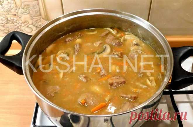 Гуляш из свинины с грибами. Пошаговый рецепт с фото | Кушать нет