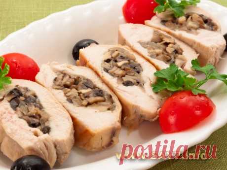 Куриное филе, фаршированное грибами