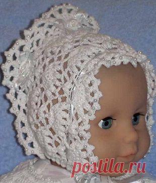 Чепчик для девочки крючком