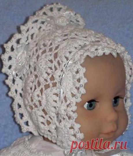 Чепчик для девочки крючком