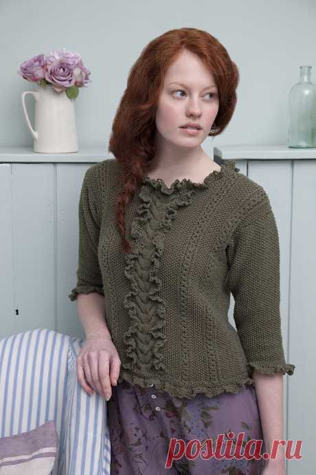 ruffle and picot sweater by Jacqueline Jewett