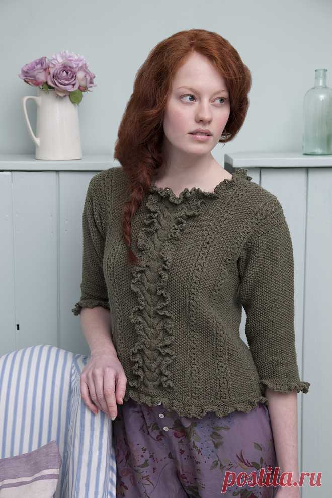 ruffle and picot sweater by Jacqueline Jewett