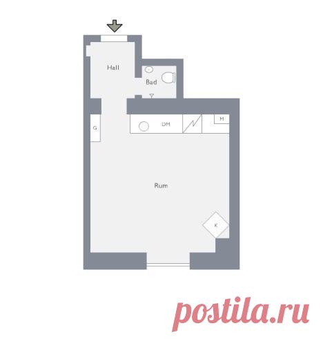 Светлый функциональный интерьер для небольшой квартиры 25 кв м - Дизайн интерьеров | Идеи вашего дома | Lodgers