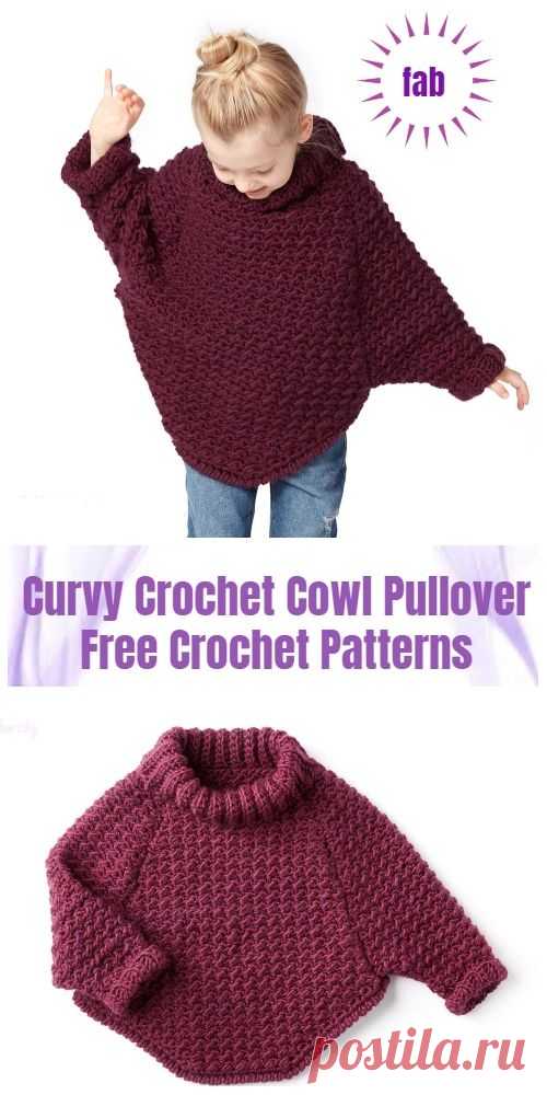 Crochet Curvy Crochet Cowl Pullover Sweater Free Crochet Patterns - Video