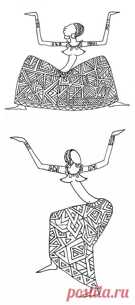 Африканская тема - картинки для росписи.