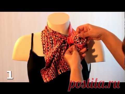 Французская косынка (шарфик-франтон). Выкройка и способы завязывания.