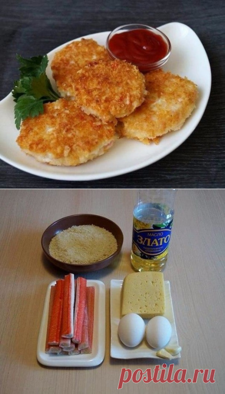 Котлеты из крабовых палочек с сыром