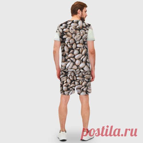 Мужской костюм с шортами 3D Кофе зёрна - купить по цене 2680 руб в интернет-магазине Всемайки, арт 3650113