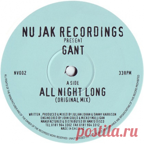 Gant – All Night Long / Sound Bwoy Burial free download mp3 music 320kbps