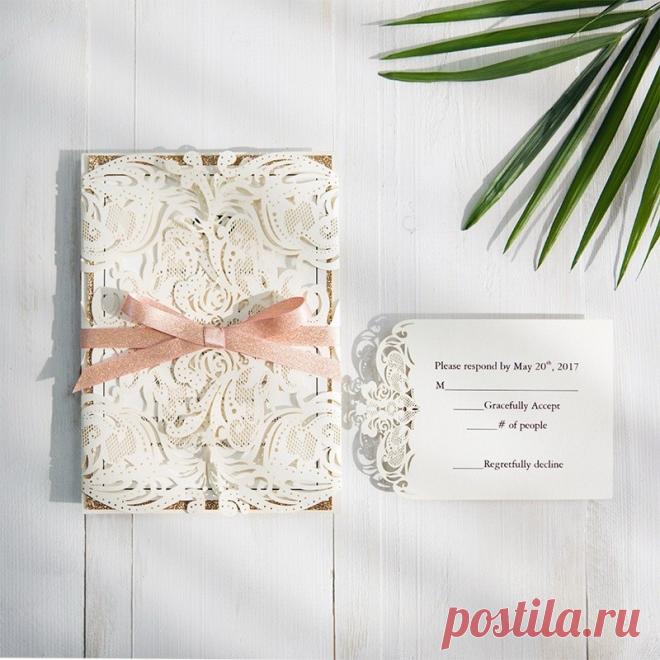 (50 шт./лот) Европейская Высококачественная розовая Свадебная пригласительная карточка вырезанный лазером цветок сверкающие приглашения на крещение IC120P-in Открытки и приглашения from Дом и сад on Aliexpress.com | Alibaba Group
