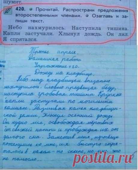 Перлы школьников и замечания из дневников