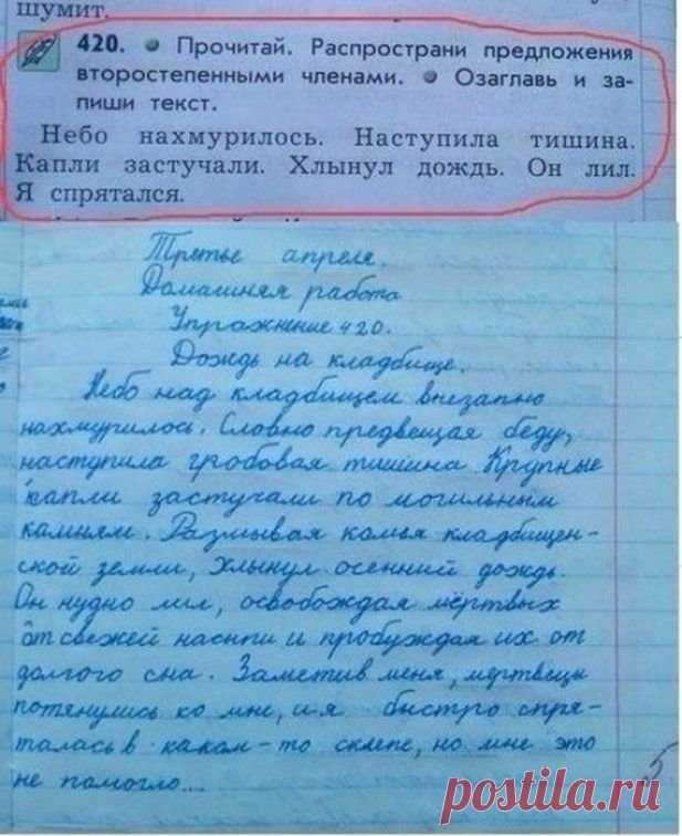 Перлы школьников и замечания из дневников