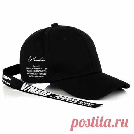 Кепка-бейсболка хлопковая с надписью и длинной тесьмой V made (в наличии черная с черным хвостом) - Аксессуары для одежды / СЮРПРАЙЗ