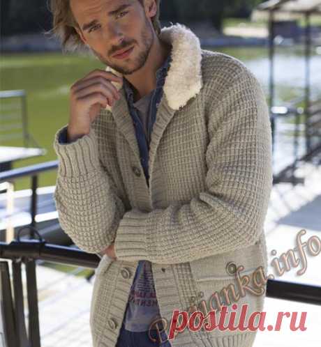 Вязание спицами для мужчин Куртка