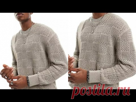 Разбираем узор для мужского джемпера от кутюр🧶❤️knitting pattern.