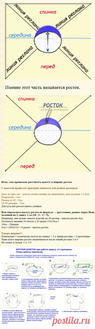 Век вяжи - век учись! "Росток" при вязании сверху.