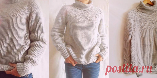 Свитер английской резинкой With Winter - Вяжи.ру