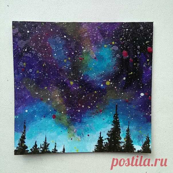 Рисуем ночной пейзаж — Сделай сам, идеи для творчества - DIY Ideas