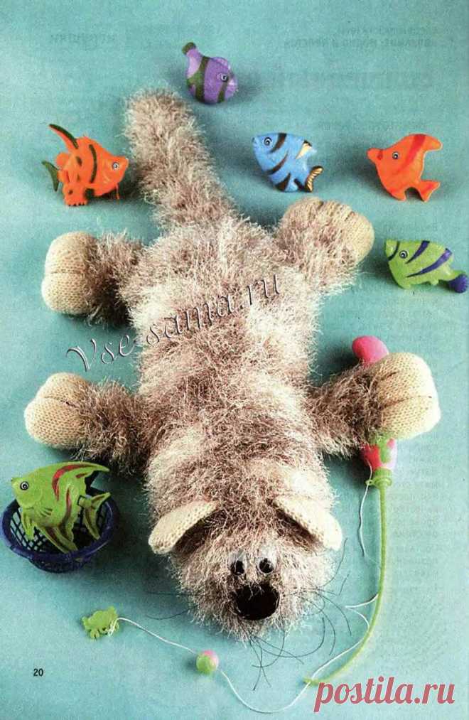 Кот-шалун - Игрушки, сувениры спицами